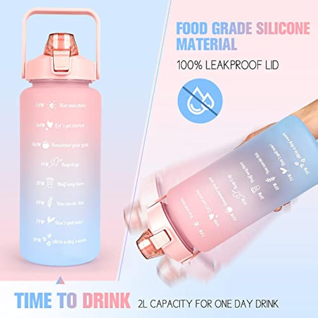 Jolof Store 2L Motivational Water Bottle | BPA Free Leakproof Sport Jug