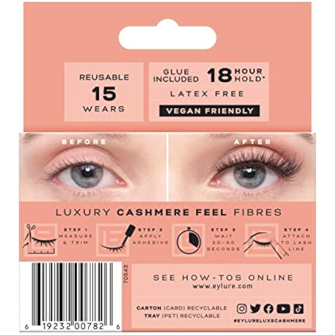 Eylure Luxe Cashmere No. 6 False Eyelashes – 3D Layered Volume Lashes