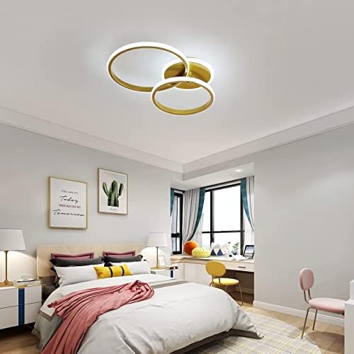 Comely 42W Modern LED Ceiling Light | Gold Flush Mount Chandelier