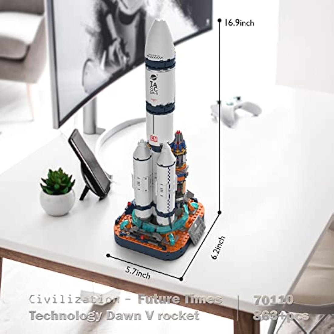 JMBricklayer Space Rocket Model Building Toy Set | 864 Piece STEM Kit