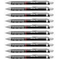 rOtring Tikky Ballpoint Pen – Ergonomic Rubber Grip, Black Barrel, 12pk