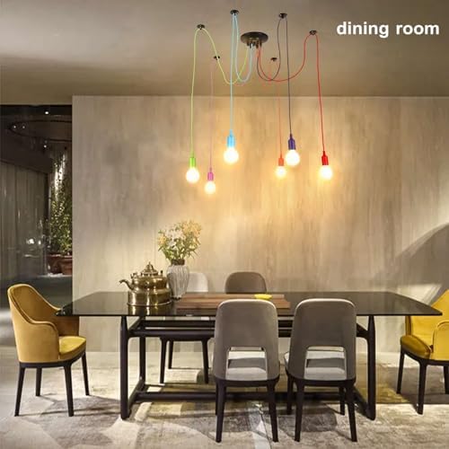 Jolof Store Industrial Spider Pendant Light – 6-Head DIY Vintage Chandelier