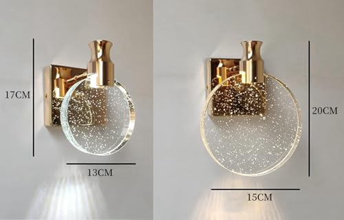 KRIPINC Crystal Wall Sconce – Nordic LED Art Deco Light for Bedroom, Silver