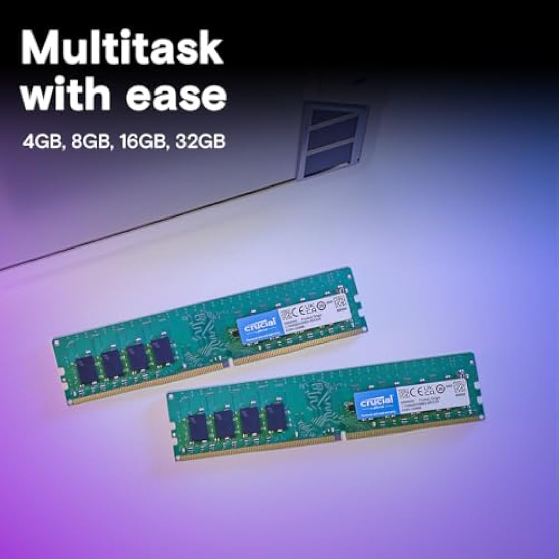 Crucial 32GB Kit (2x16GB) DDR4 3200MHz Desktop Memory – UDIMM RAM