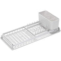 Brabantia Compact Dish Drying Rack | Aluminium with Cutlery Basket
