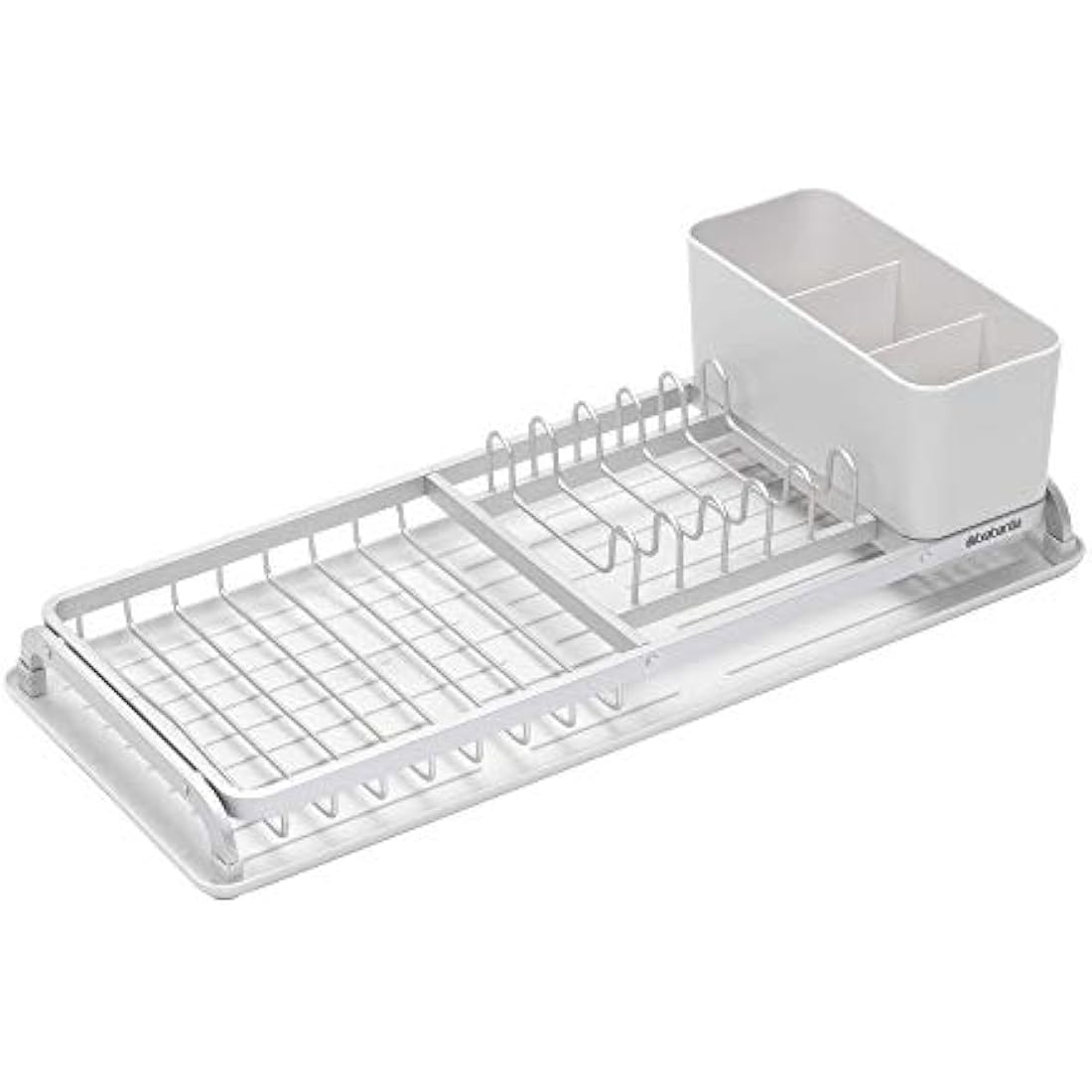 Brabantia Compact Dish Drying Rack | Aluminium with Cutlery Basket