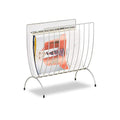 Relaxdays Metal Mesh Newspaper Stand – Modern Magazine Rack, Silver