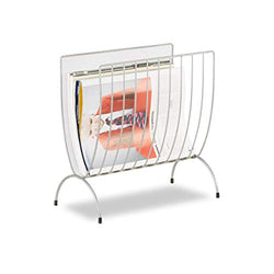 Relaxdays Metal Mesh Newspaper Stand – Modern Magazine Rack, Silver