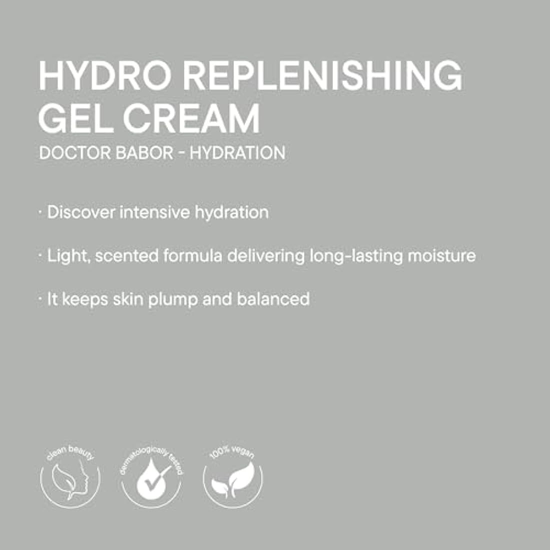 DOCTOR BABOR Hydro Replenishing Gel Cream – Hyaluronic Acid & Peptides