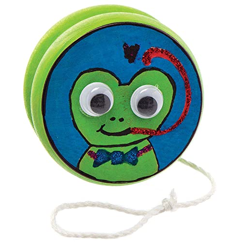 Baker Ross Wooden YoYo Spinning Tops – Pack of 4 DIY Party Bag Fillers