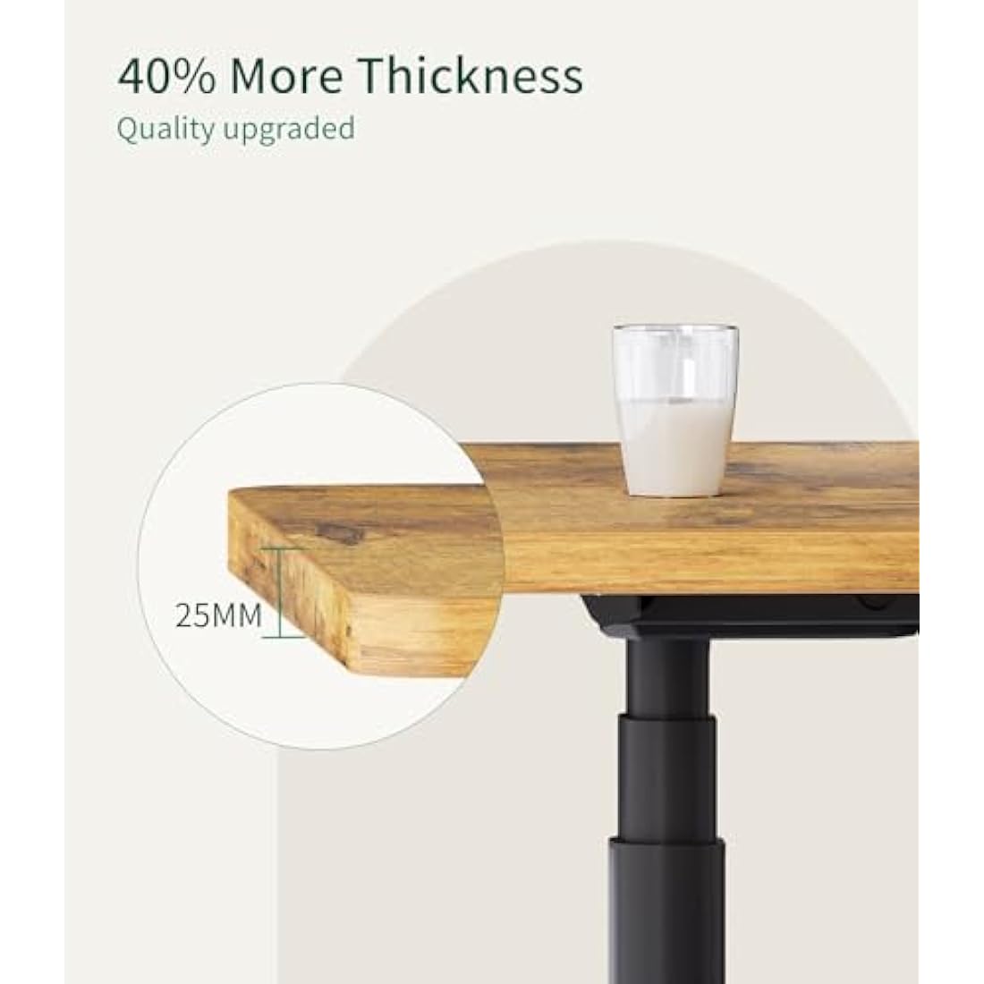 MAIDeSITe Standing Desk Table Top – 160x80x2.5cm Solid Wood Desktop