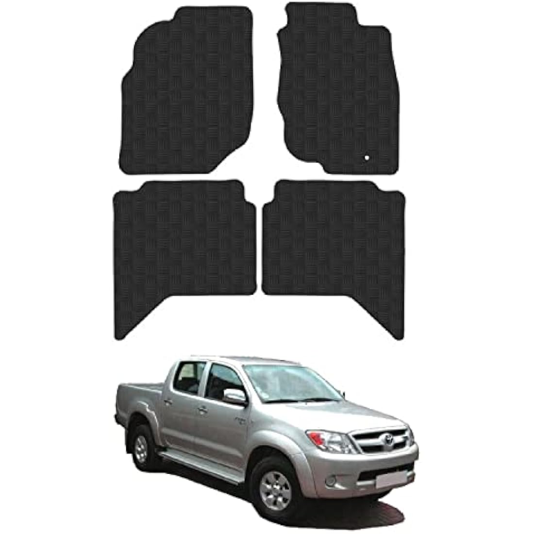 Toyota Hilux (2005-2011) Tailored Rubber Floor Mats – Waterproof Heavy Duty