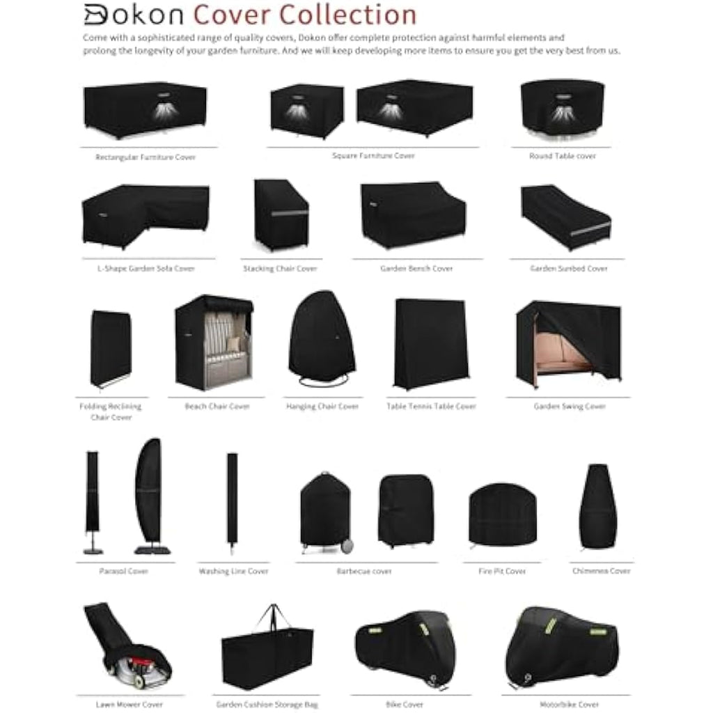 Dokon Round Garden Furniture Cover | Waterproof 420D Oxford | Ø128 x 71cm