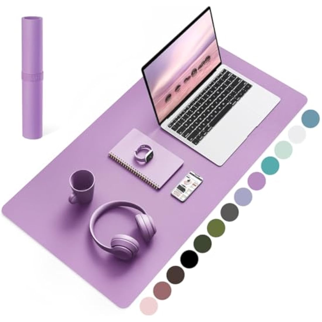 YSAGi Purple PVC Leather Desk Pad – Waterproof Non-Slip Writing Mat (80x40cm)