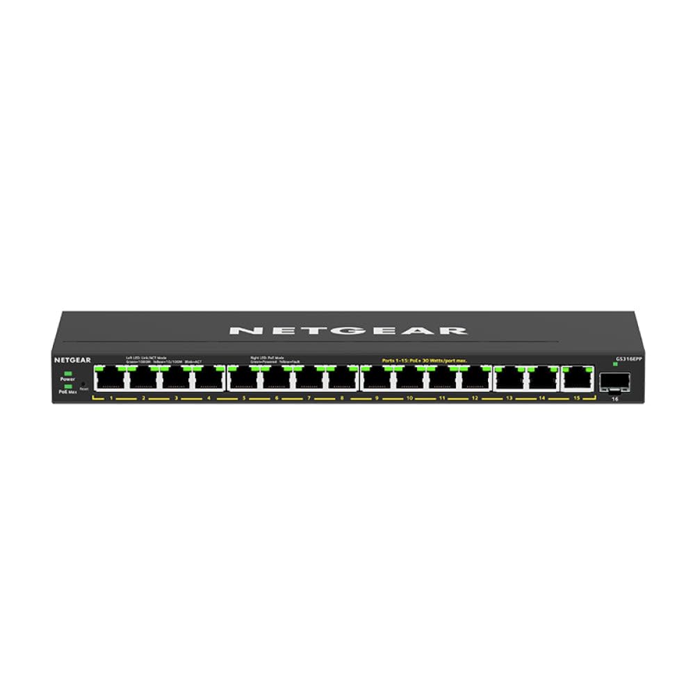 NETGEAR GS316EPP 16-Port Gigabit PoE+ Managed Switch | 231W 1G SFP