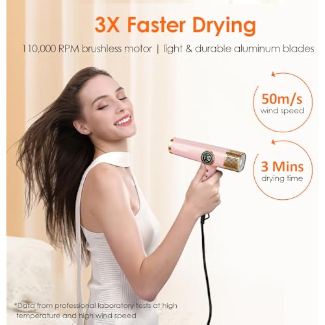 Faszin High-Speed Ionic Hair Dryer | 110,000 RPM Lightweight Motor - Pink