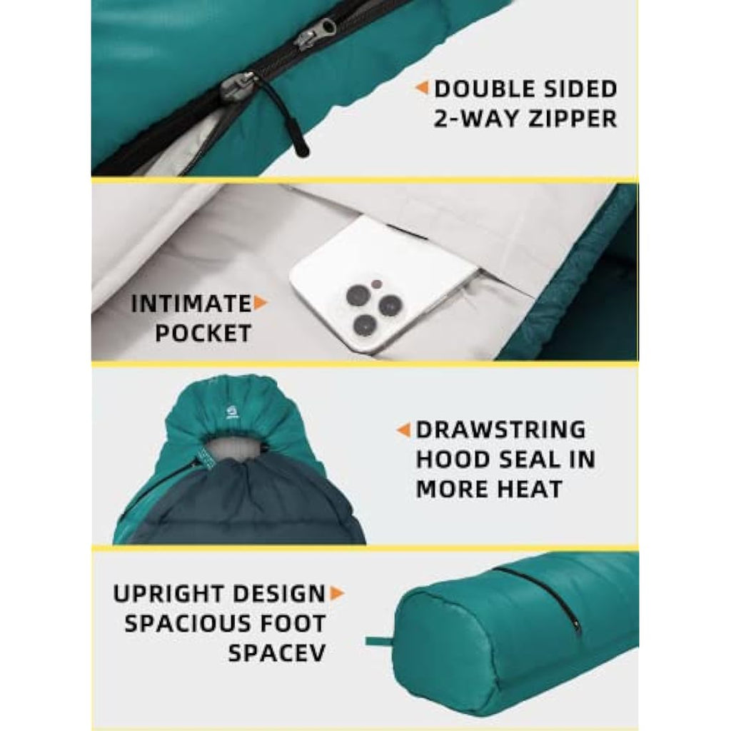 Bessport Mummy Sleeping Bag – 4 Season Ultralight 0°C Camping Gear