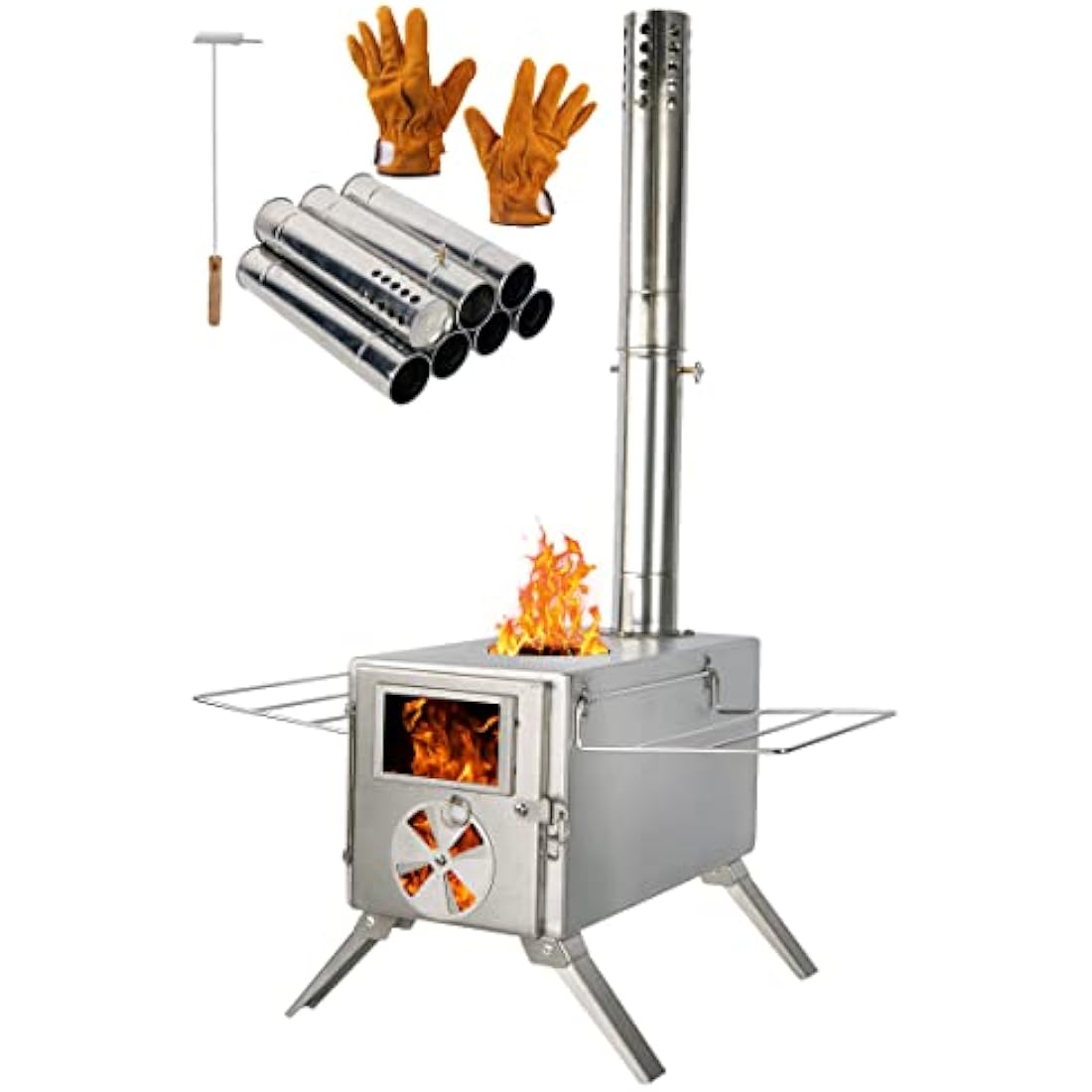 LAMA Portable Tent Wood Stove | Folding Stainless Steel Camping Heater