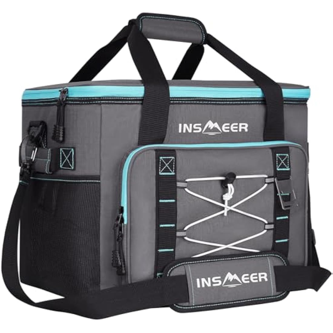 INSMEER 40L Insulated Soft Cooler Bag | 60-Can Leakproof Foldable Bag