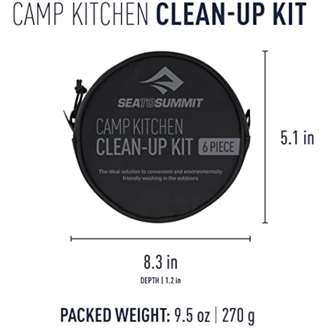 Sea to Summit Camp Kitchen Clean-Up Kit – Durable 6-Piece Outdoor Set