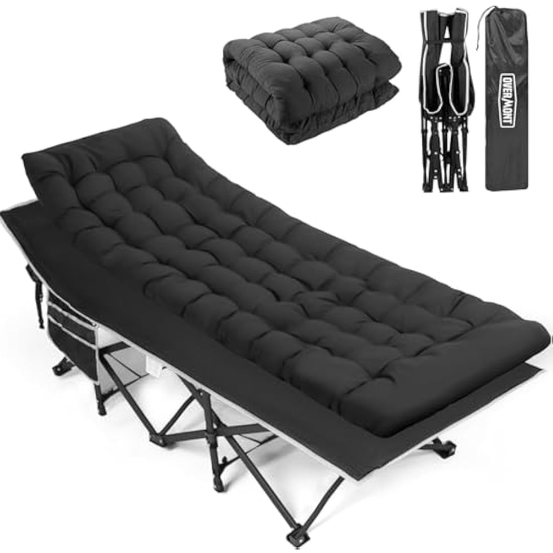 Overmont Heavy Duty Folding Camping Cot | 550lbs Capacity Portable Bed