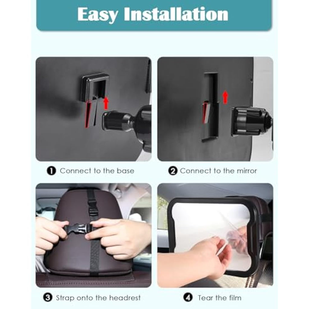 Zacro Baby Car Mirror – Large Shatterproof Rear-Facing Seat Mirror
