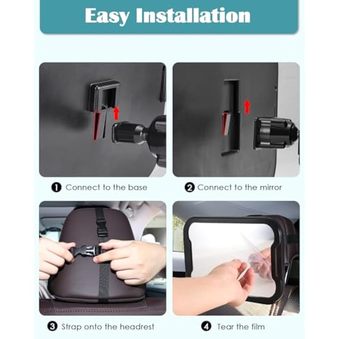 Zacro Baby Car Mirror – Large Shatterproof Rear-Facing Seat Mirror