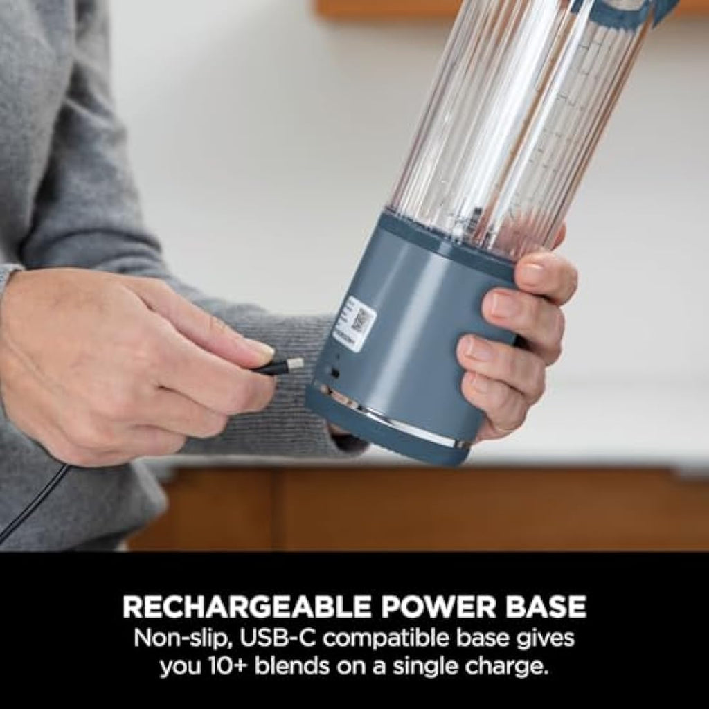 Ninja Blast Portable Blender – 530ml Cordless Smoothie Maker, Denim Blue