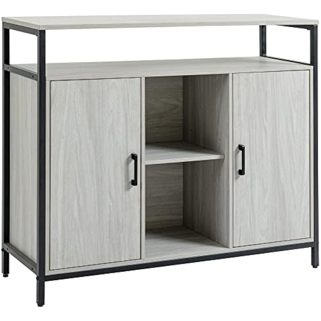 HOMCOM Modern Sideboard – Steel Storage Cabinet with Adjustable Shelves
