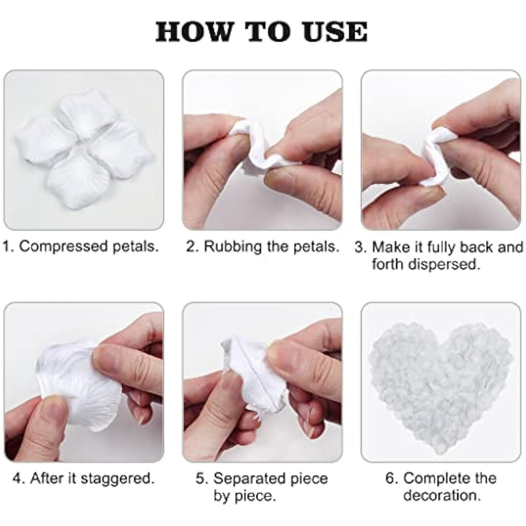 2000pcs Artificial White Rose Petals for Wedding Decor