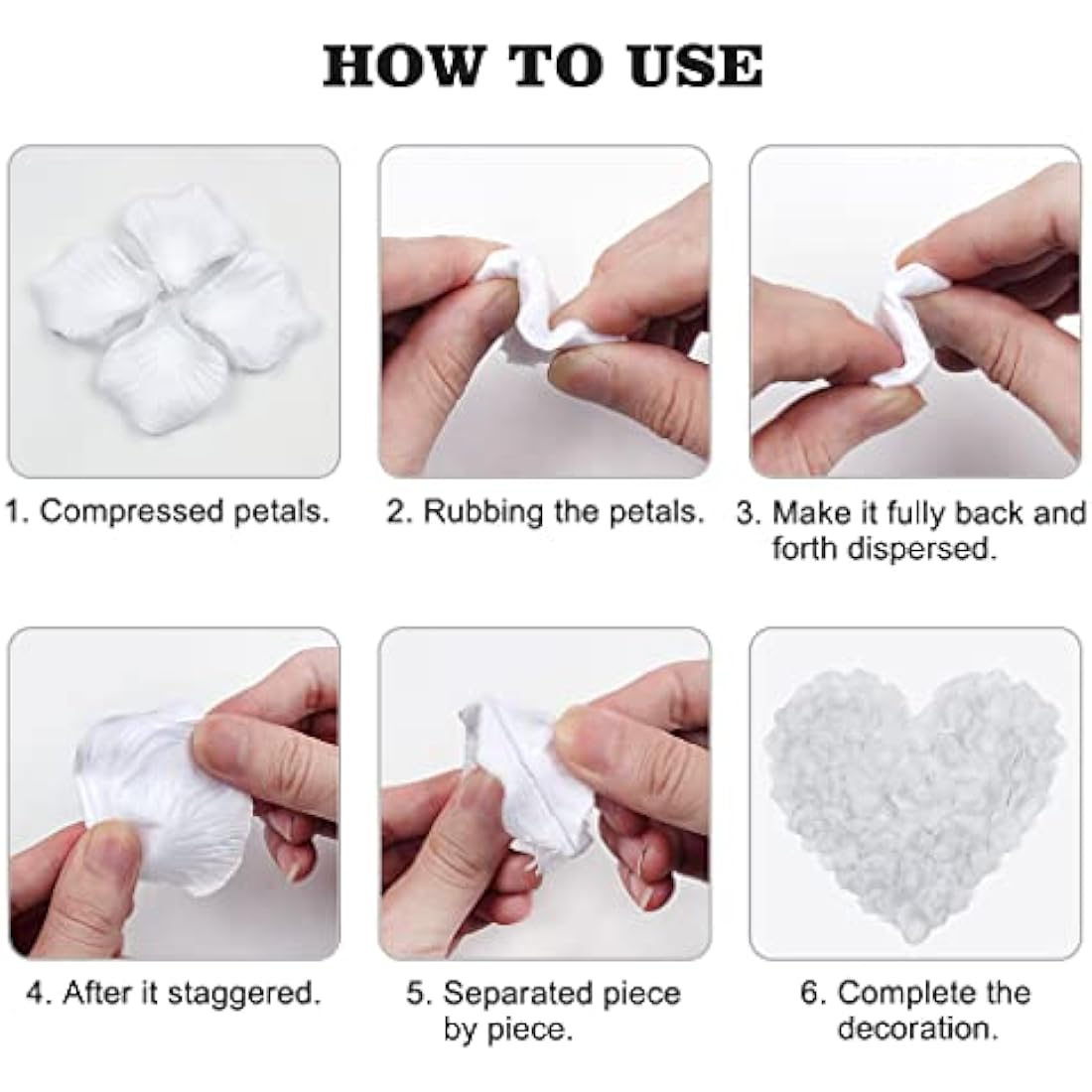 2000pcs Artificial White Rose Petals for Wedding Decor