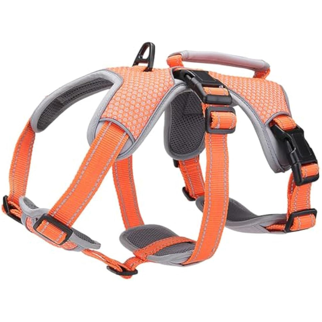 BELPRO Escape Proof Dog Harness – Reflective No Pull Support Vest, Orange, S
