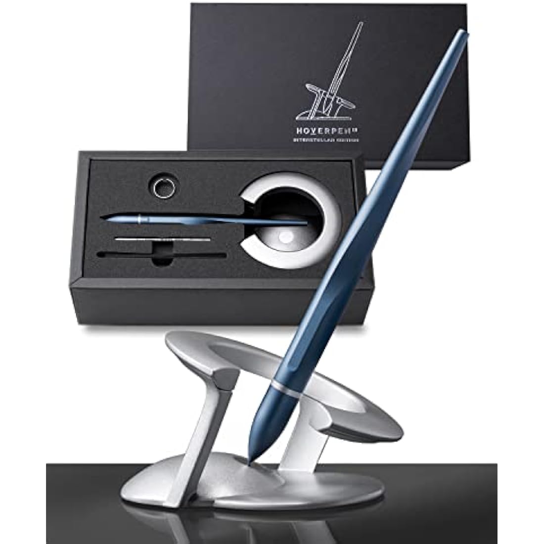Novium Hoverpen Interstellar | Aerospace Alloy Executive Pen - Neptune Blue