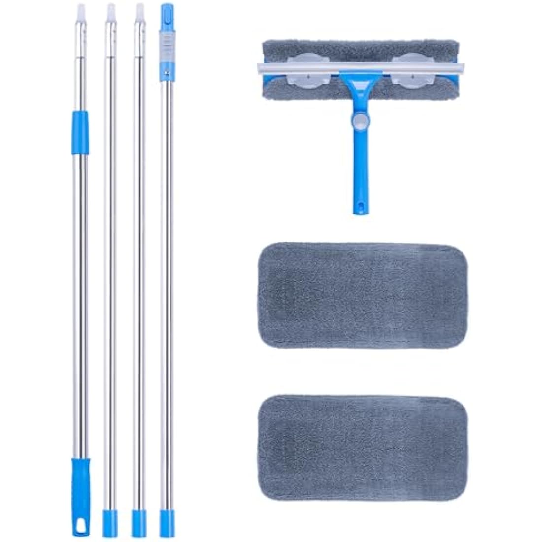 Mitclear 12ft Window Squeegee Cleaner Kit with Extension Pole & Washer