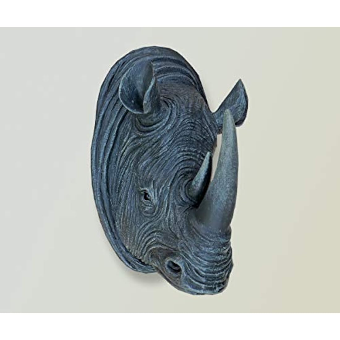 Rhino Wall Art – Grey Resin Animal Head Hanging Sculpture