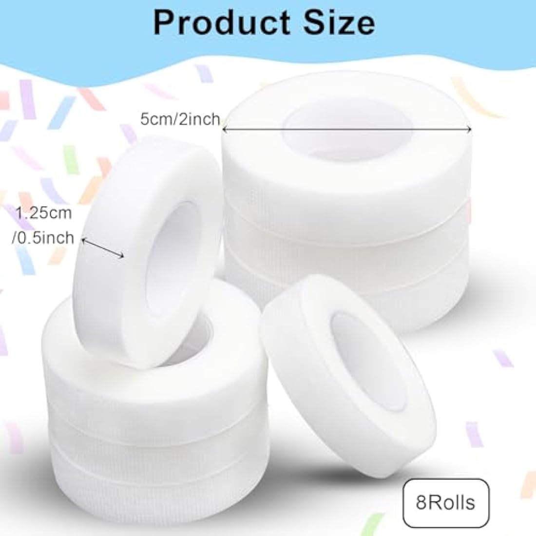 Fenshine Lash Tape – 8 Rolls PE Micropore Medical Tape for Extensions