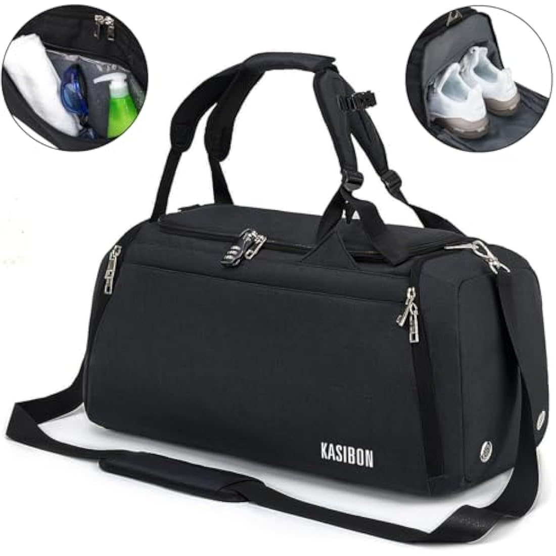 Jolof Store 42L Waterproof Gym Bag with Shoe Compartment & Lock