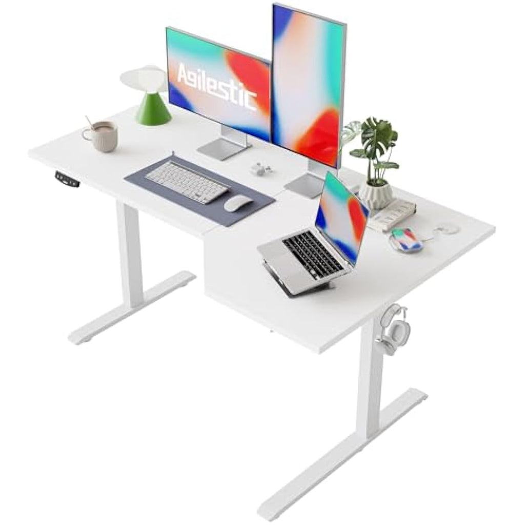 Agilestic L-Shaped Electric Standing Desk | 140cm Height Adjustable - White