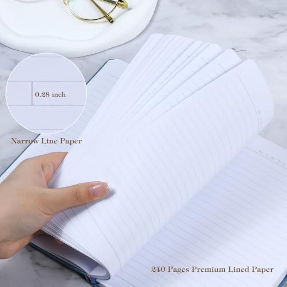 POPRUN A5 Lined Journal Notebook – 8 Pack Vegan Leather Hardcover