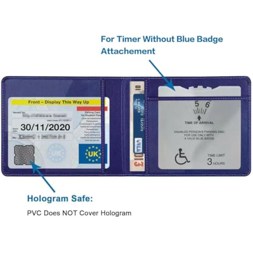 Wisdompro Blue Badge Holder – PU Leather Disability Parking Permit Cover