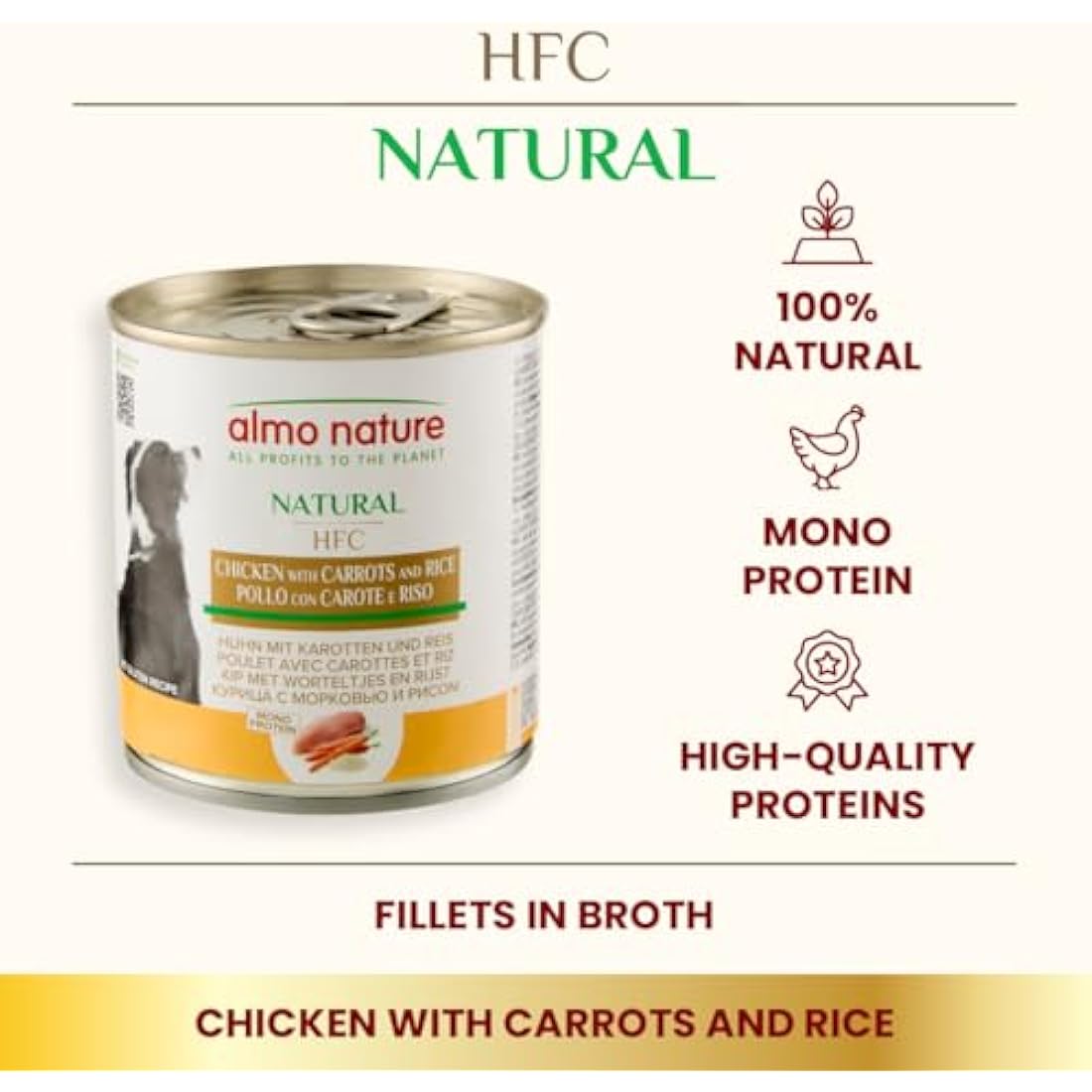 Almo Nature HFC Wet Dog Food | Chicken with Carrots & Rice | 12 x 280g