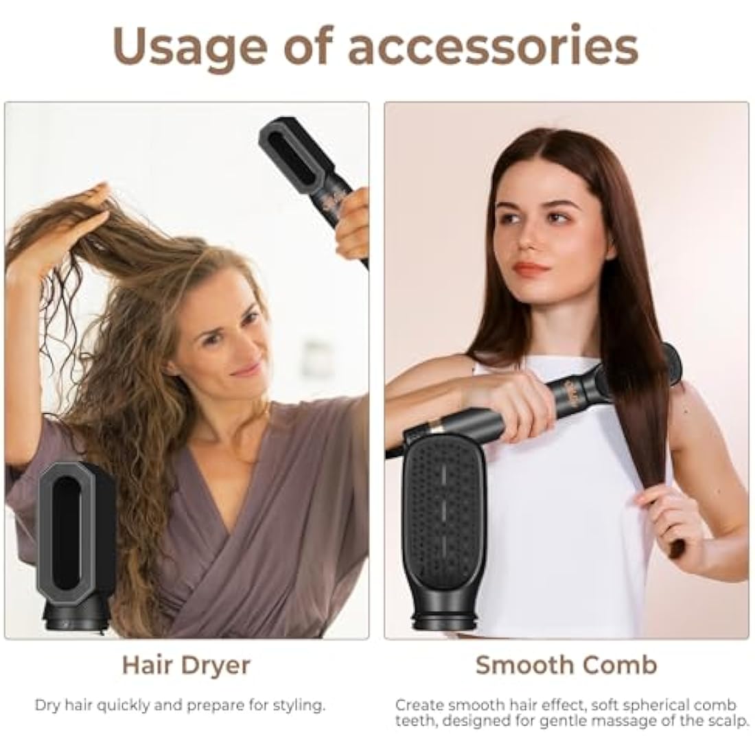 UKLISS 6-in-1 Air Styler | 1000W Ionic Hair Dryer Brush & Curler Set