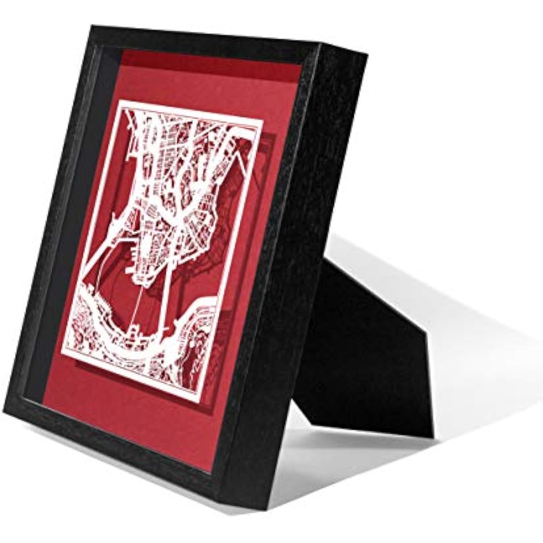 Hong Kong Paper Cut Map Art by  – 9x9 Framed Wall Decor