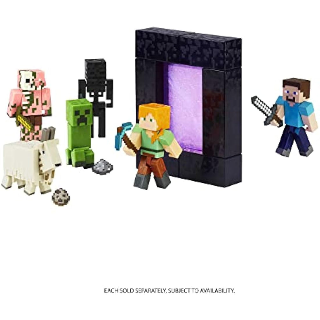 Minecraft Creeper Collectible Action Figure with Build-A-Portal Piece