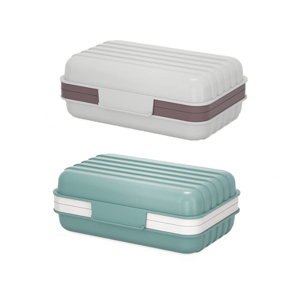 IKAAR 2-Piece Travel Soap Dish | Leakproof Portable Case with Drainage