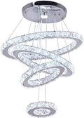Modern Crystal Chandelier – 4-Ring LED Pendant Light Fixture