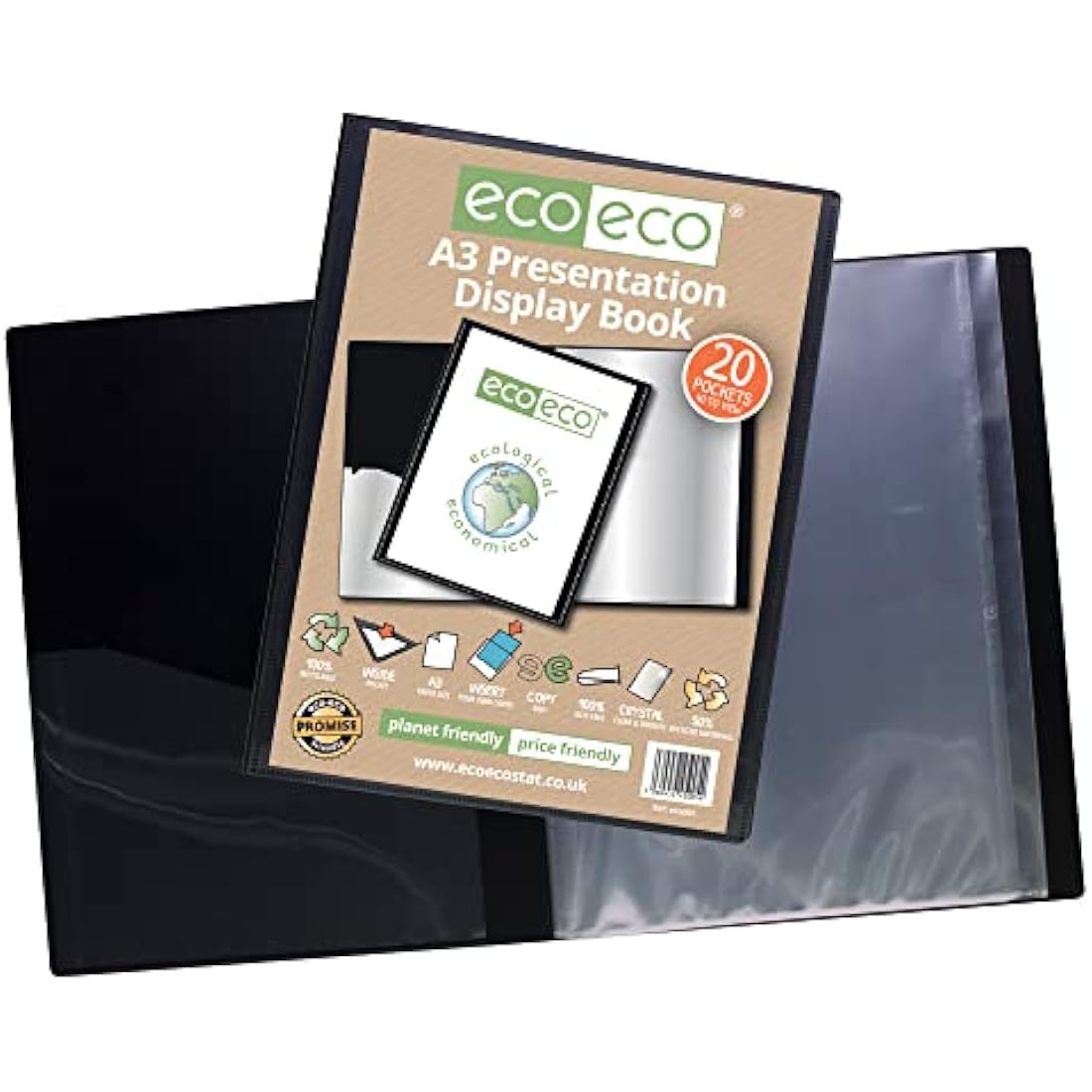 Jolof Store A3 Presentation Display Book – 20 Pocket Recycled Art Folder