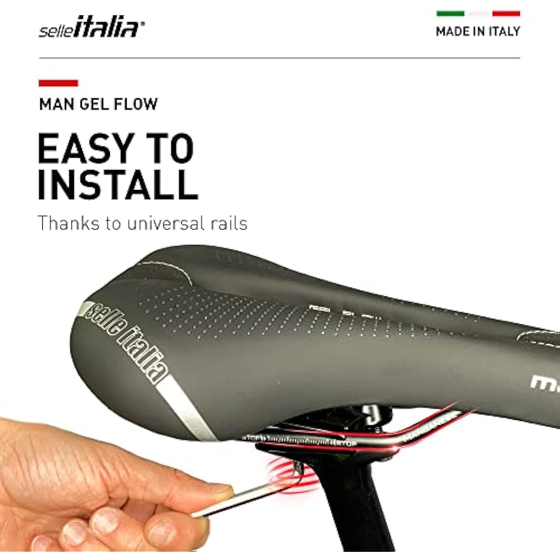 Selle Italia Man Gel Flow Road Bike Saddle – Fiber-Tek Manganese Rail
