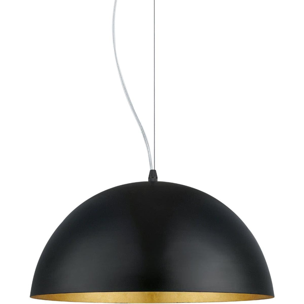 Eglo Gaetano 1 Pendant Lamp | Black & Gold Steel Hanging Light