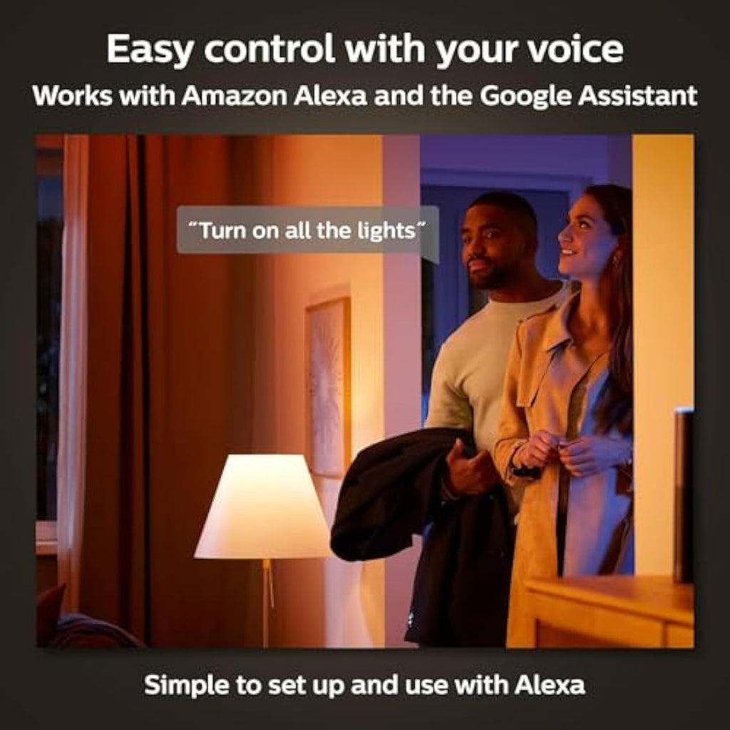 Philips Hue White & Colour Ambiance E27 Smart Bulbs - 4 Pack